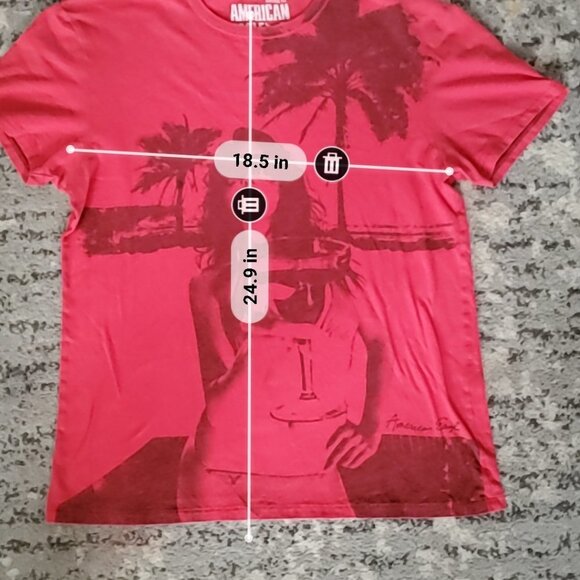 American Eagle Vintage Fit Live Your Life Red T-Shirt Size M - Picture 7 of 7